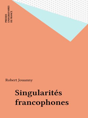 cover image of Singularités francophones